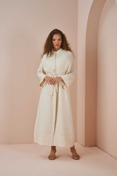 Mevra Ferace Muslin Dress Ecru