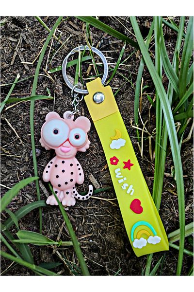 TÜKKAN ACCESSORİES Pink Cute Kitten Keychain Bag And Wallet Ornament