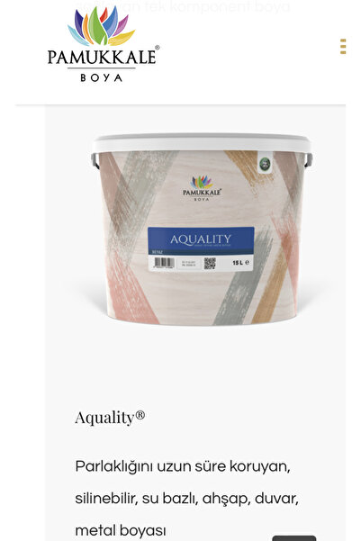 PAMUKKALE BOYA Pamukkale mobilya boyası AQUALITY SU BAZLI KOKUSUZ PARLAK