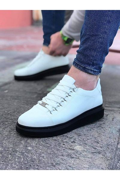 BZ Moda B08 ST Lace-Up Orthopedic Sole Ανδρικά αθλητικά παπούτσια Λευκά