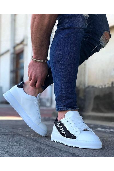 BZ Moda B027 BT Lace-Up Orthopedic Sole No Limits Ανδρικά αθλητικά παπούτσια Λευκό/Μαύρο