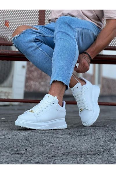 BZ Moda B501 BT Laced Orthopedic Sole Ανδρικά αθλητικά παπούτσια Λευκά