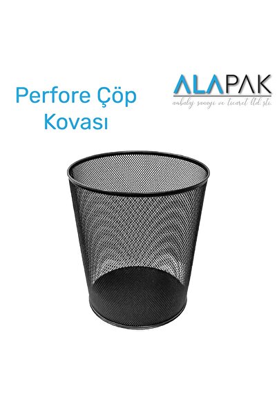 Alapak Metal Çöp Kovası Siyah
