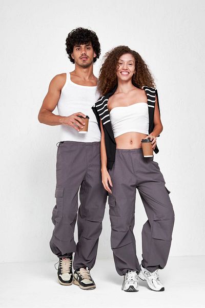DEEFWEAR Y2k Baggy Tactical Cargo Parachute Pants