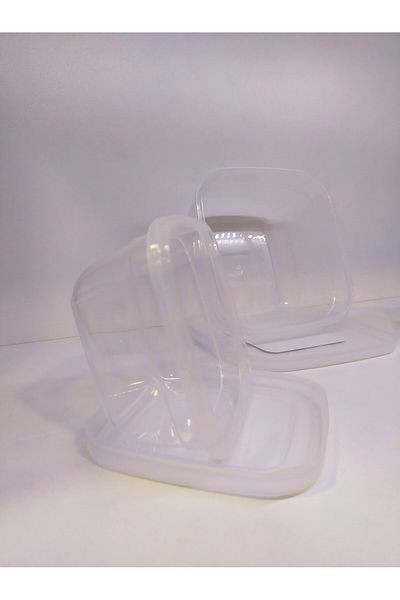 YorulmazAmbalaj Asude / Yeast Square Storage Container Set of 3 - 500-900-1500 ML / ASD024