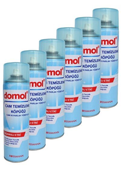 DOMOL Cam Ve Parlak Yüzeyler İçin Cam Temizleme Köpüğü 500 ml (6 Adet)