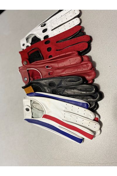 CE-YIL DERİ ÜRÜNLERİ Men's Cut Finger Genuine Leather Gloves