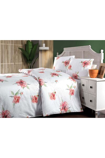 Menderes Home Lanotte Satin - Σετ Παπλωματοθήκη Μονό Ψηφιακό Εκτυπωμένο, Τριαντάφυλλο