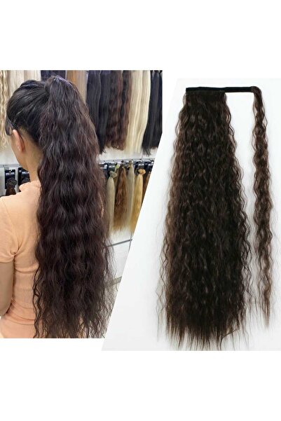 Eva Peruk Çikolata Kahve Su Dalgalı Bağlamalı At Kuyruğu