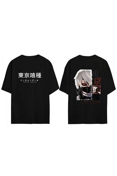 Usaspor Anime Tokyo Ghoul διπλής όψης τυπωμένο Premium υφασμάτινο μπλουζάκι