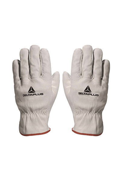 Delta Plus Fbn49 White Leather Work Gloves Argon Welding / Driver Driver Gloves 9"