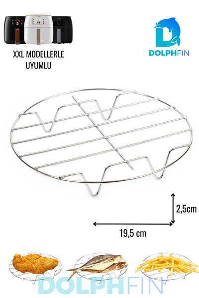 DolphFin Stainless Steel Air Fryer Grill Compatible with XXL Fryers