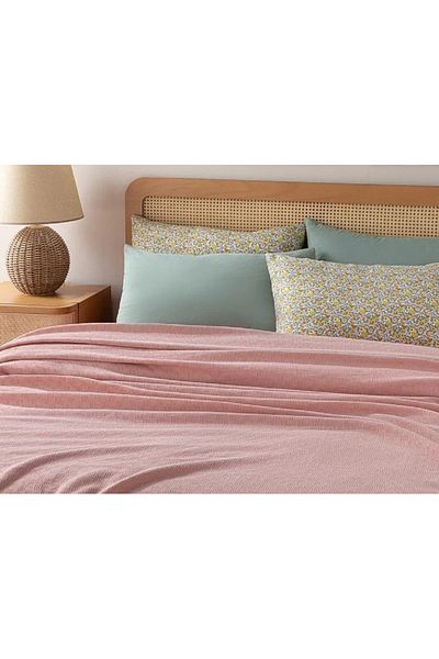 English Home Plain Cotton Double Pike 200x220 Cm Pink
