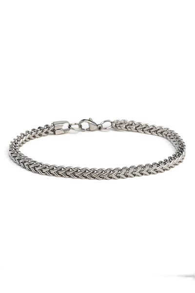 The Collection Unisex Thin Model Fox Tail Anti-tarnish Silver Steel Bracelet