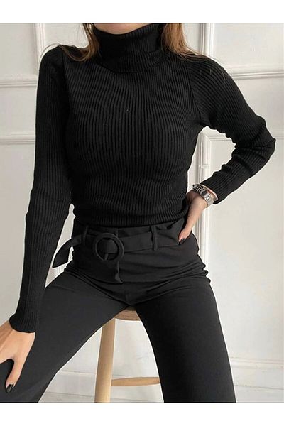 Koçibar Pulover cu guler roscat Seasonal Savior bumbac cu guler rulat Camisole Ridicat Slimfit
