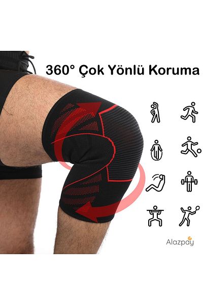 Alazpay Fitness Basketball Orthopedic Sports Outdoor Non-Slip Silicone Elastic Training Knee Pad (1 Piece)