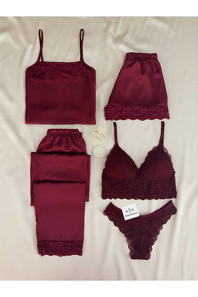MH Moony Homewears Set de lenjerie intima din satin 5 piese Zeina