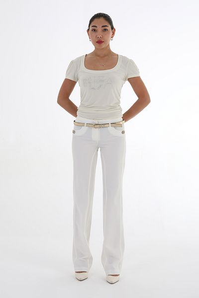 Balizza BLZ-STONE DESIGN BELTED NORMAL WAIST PANTS