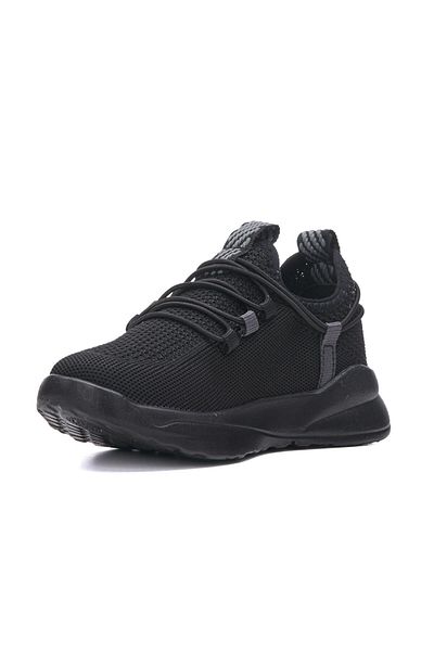 Nstil Casual Boy's Black Sneaker Flexible Lace Up Άνετα ελαφριά αθλητικά παπούτσια 4017