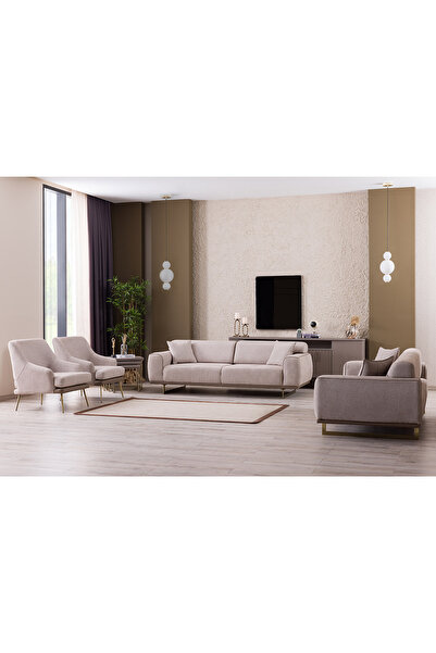 Weltew Home Latte Koltuk Takımı 3+3+1+1