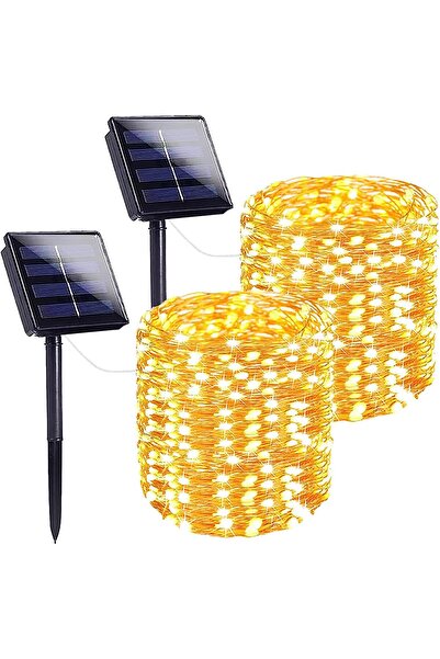 miletus Güneş Enerjili Bahçe Lambası 10+2 metre 2li Paket Peri Led Paket Gune...