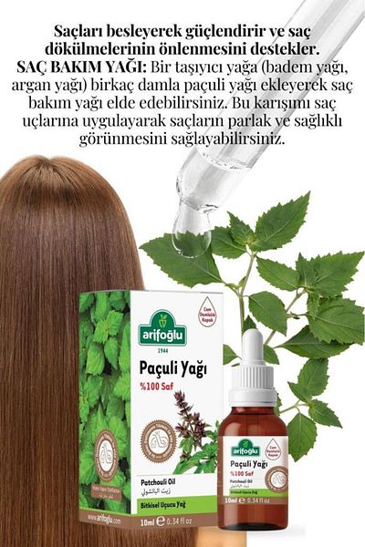 Arifoğlu Patchouli Essential Oil - Patchouli Oil 10ml, 100% Pure