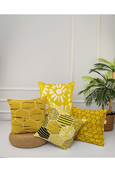menesahome Husă de pernă, husă de pernă, pernă galbenă, pernă cu model, pernă...