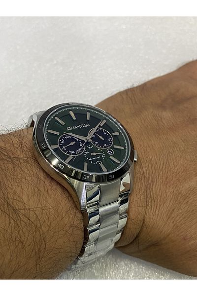 Quantum POVERTECH SPECIAL SERIES 100% STEEL DOUBLE TIME EMERAL GREEN DIAL 100 M 46 MM
