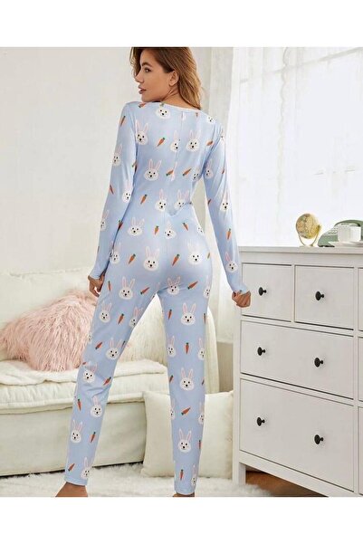 the DIFFerent theDIFFernet Tavşan desenli Pijama tulumu baskılı