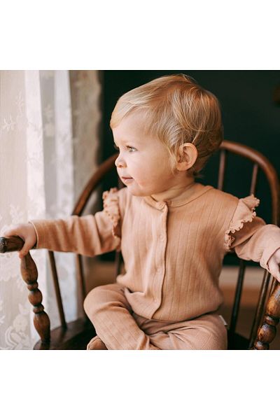 Antebies Jacquard Classic Jumpsuit with Booties - Ruffle
