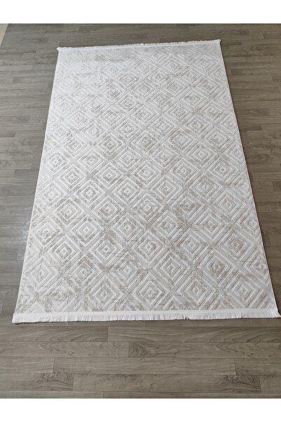 BAKIRÖZÜ HOME Φουντωτό αντιολισθητικό χαλί βάσης Διάδρομος Είσοδος Κουζίνα Υπνοδωμάτιο κοπής Runner 5011 Cream (ΜΕ ΚΡΟΚΙΑ)