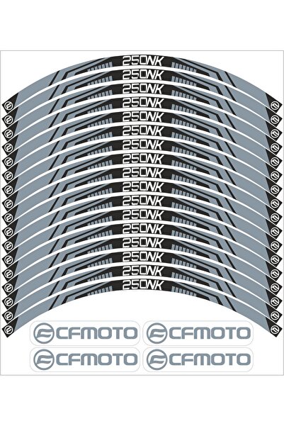 MOTOSEPETİM CF MOTO 250 NK YAZILI JANT ŞERİDİ GRİ RENK STİCKER