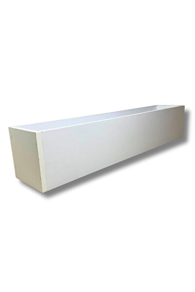 Cihan Çiçekçilik أصيص زهور داخلي MDF خشبي أبيض مقاس 100x20x15 سم