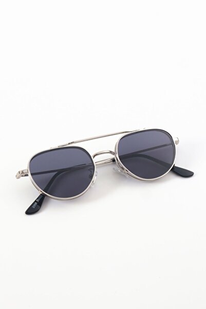 Kapin Miox Retro Oval Güneş Gözlüğü - Gümüş Siyah