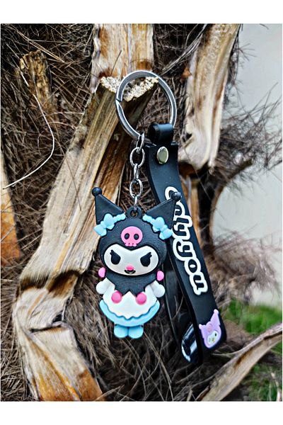 TÜKKAN ACCESSORİES ANIME KEYRING BLACK KUROMI SANRIO CHARACTER KEYRING BAG AND WALLET ORNAMENT