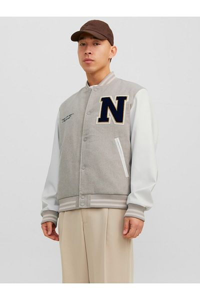 Jack & Jones معطف جامعي للرجال من جاك آند جونز ستون 12241559