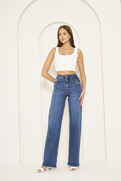 CRC JEANS Τζιν με φαρδιά μπατζάκια χωρίς ραφές