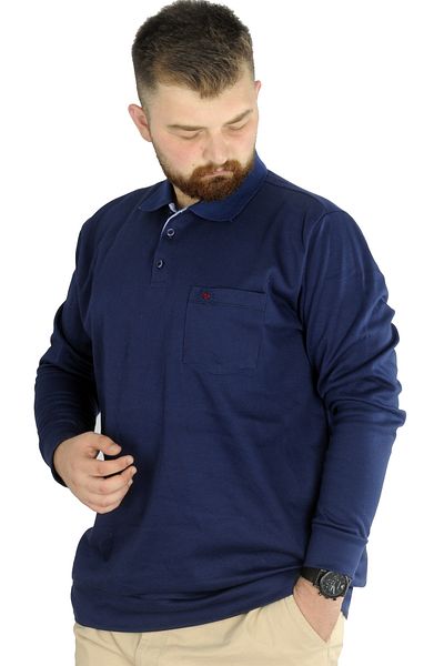 ModeXL Men's Interlock Indigo - Long Sleeve, Pocket, Mode XL Polo m 22460