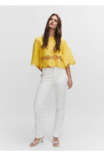 MANGO Woman Işlemeli Oversize Bluz