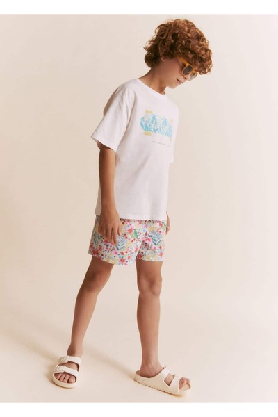 MANGO Kids Badeshorts mit Blumenmuster