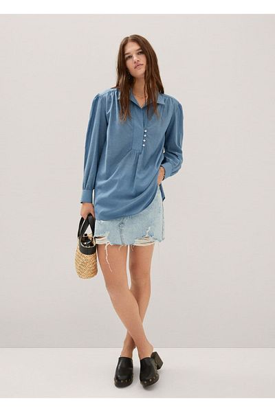 MANGO Woman Rochie cămașă oversize