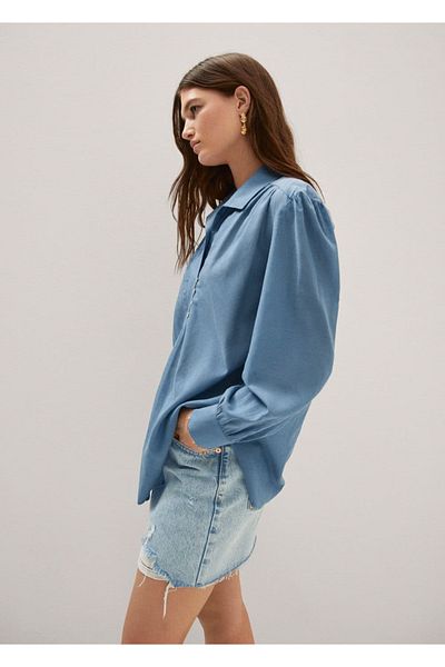 MANGO Woman Rochie cămașă oversize