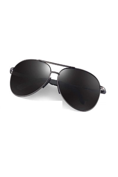 Luis Marin Unisex Drop Model Black Stylish Sturdy Polarized Metal Sunglasses