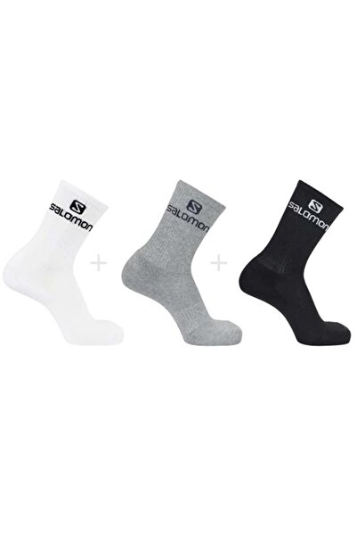 Salomon LC1445300 Everyday Crew 3 Pieces Unisex Socks Black-grey-white