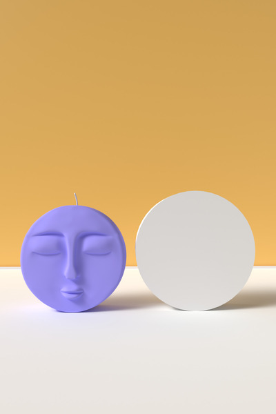 Cageartstudio Dekoratif Ay yüzü Mum silikon kalıp - Moon Face Mum Yapım Malze...