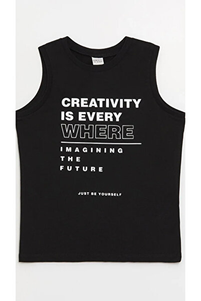 LC Waikiki Bedrucktes Herren-Unterhemd mit Rundhalsausschnitt