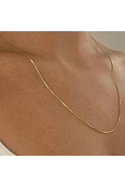 SE Jewellery Altın Kaplama Kararmaz Çelik 1 mm 45+5cm Bombe Balık Sırtı Takı ...