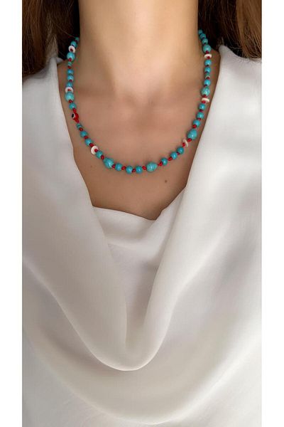Serline Desing Turquoise Natural Stone Necklace