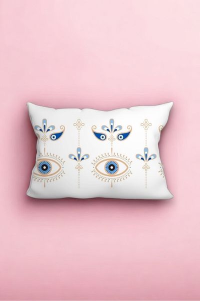 pistore Silk Satin Pillowcase 50x70 Cm White Eye Patterned Single Set