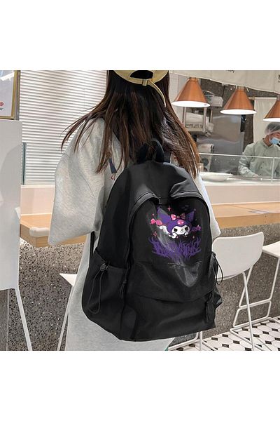 Touz Küt Kut Harajuku Kuromi Printed Unisex Backpack